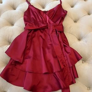 satin maroon dress, size 9/10 (fits like a medium in women's)